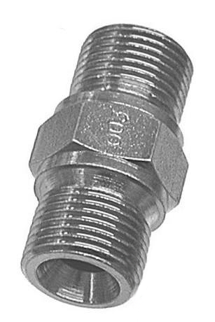 Adaptador totalmente de acero inoxidable de 1/4" NPT (M) x 1/4" NPT (M)