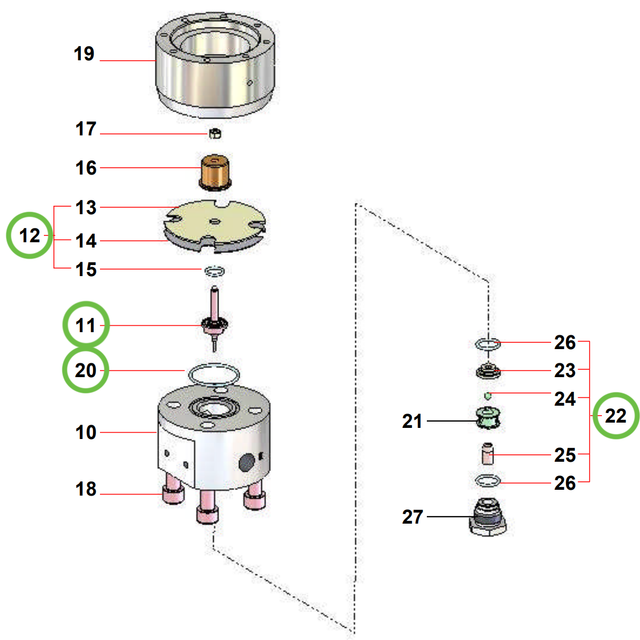 Sames® Fluid Regulator Repair Kit 155-271-907, For Airmix® Inline Pressure Regulator PH - Total Finishing Supplies