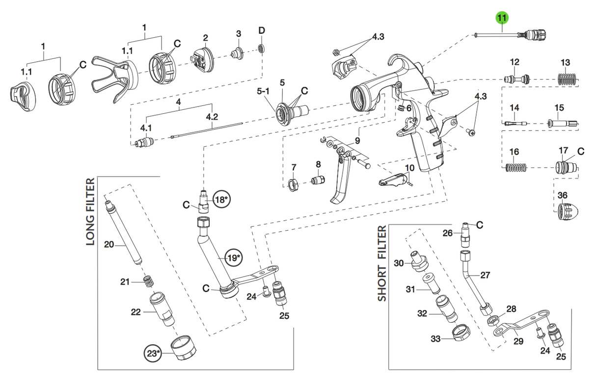 Anest Iwata 93004290 Pattern Adjustment; MSGS200