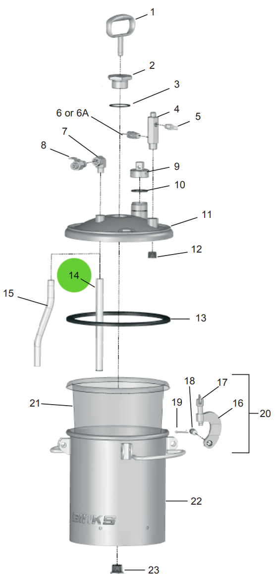 DeVilbiss QMS-9-1 Fluid Tube, 316 Stainless Steel