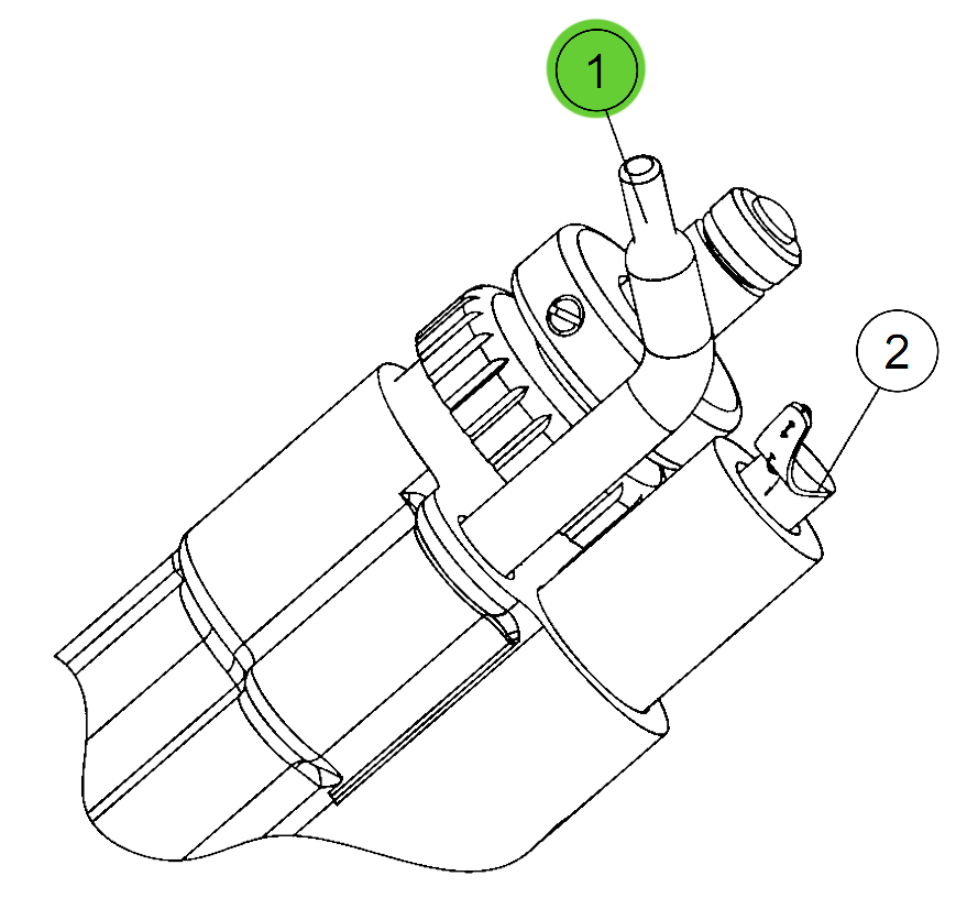 Kit de tubo de alimentación de 4" para pistola de proceso Ransburg n.° 2