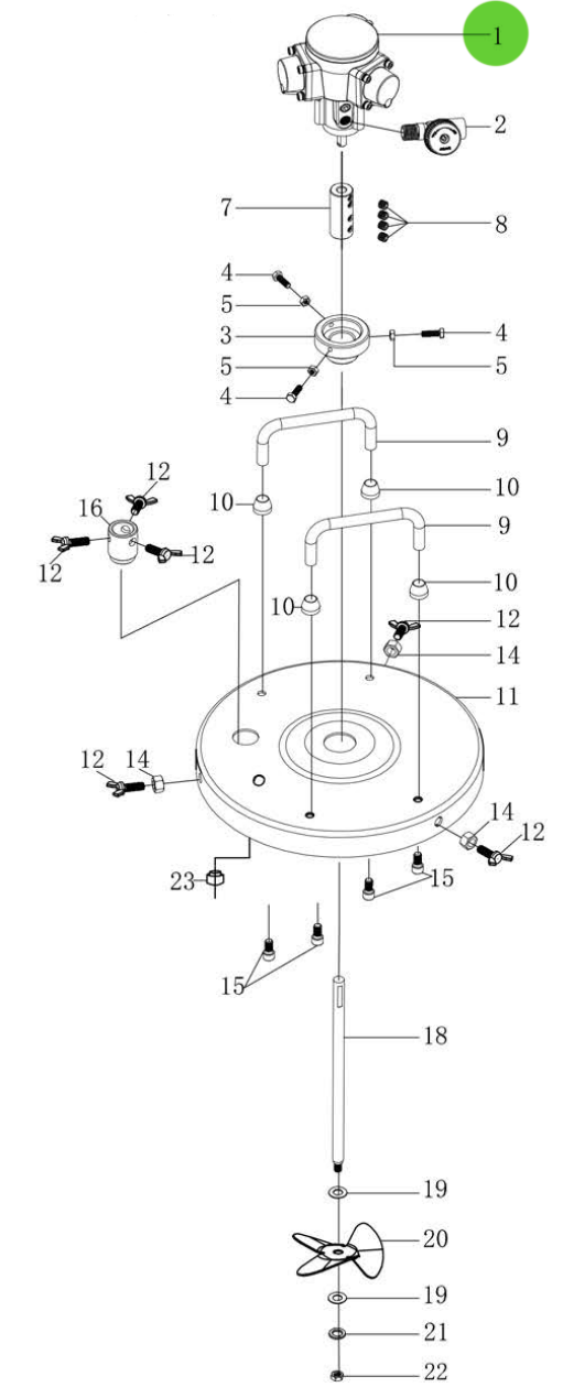 Total Finishing Air Motor; For 5 Gallon Agitator