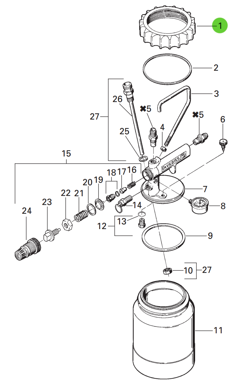 DeVilbiss KB-64 Lid Retainer