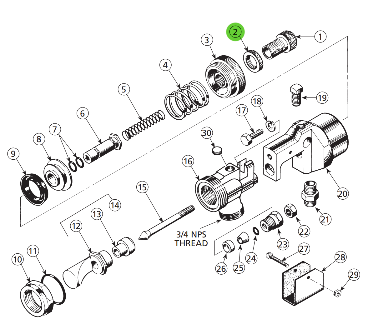 Binks 54-323 Control Screw Locknut