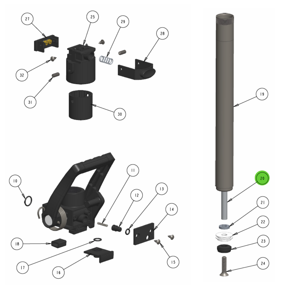 Hero BL-1005 Shaft, Plunger 2oz Non Micro