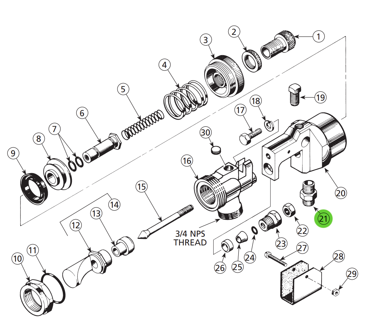 Binks 57-13-1 DM Nipple 1/4 NPT X 1/4 NPS-BSPP