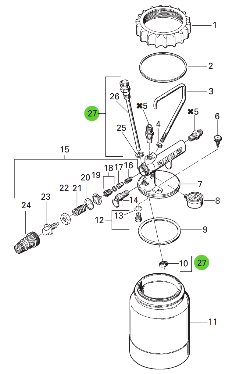 DeVilbiss KK-4997 Fluid Tube Kit