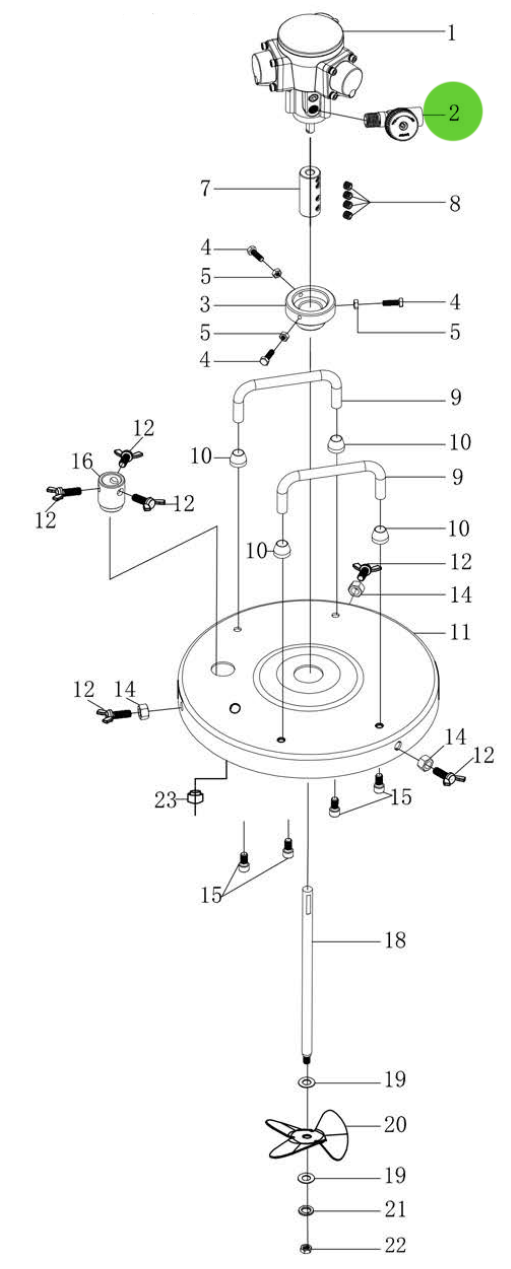 Total Finishing Air Motor Damper; For 5 Gallon Agitator