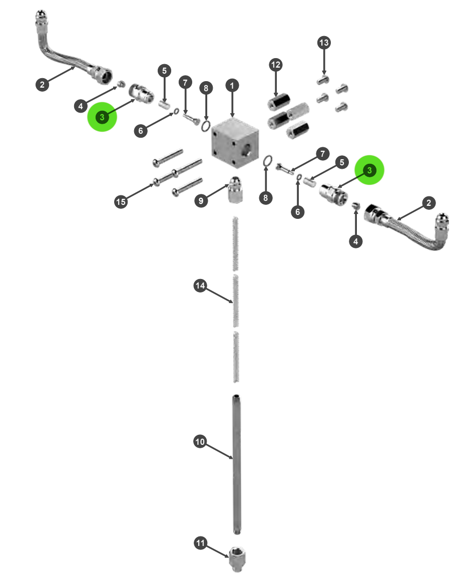 Ransburg 22-863-3 Body Check Valve, Medium Pressure, 3/8”