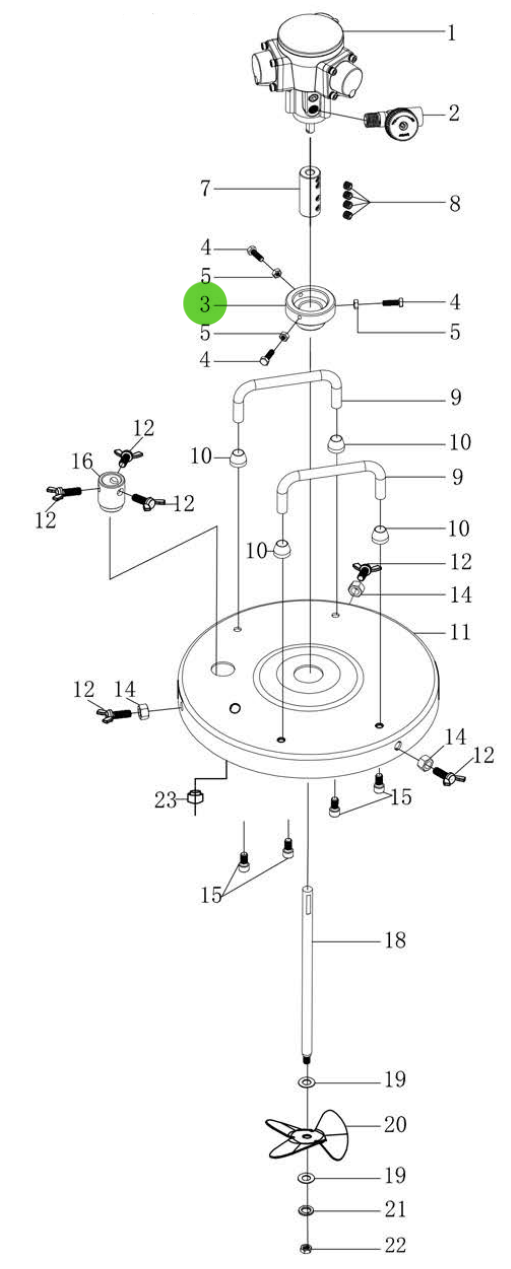 Total Finishing Air Motor Fixing Seat; For 5 Gallon Agitator
