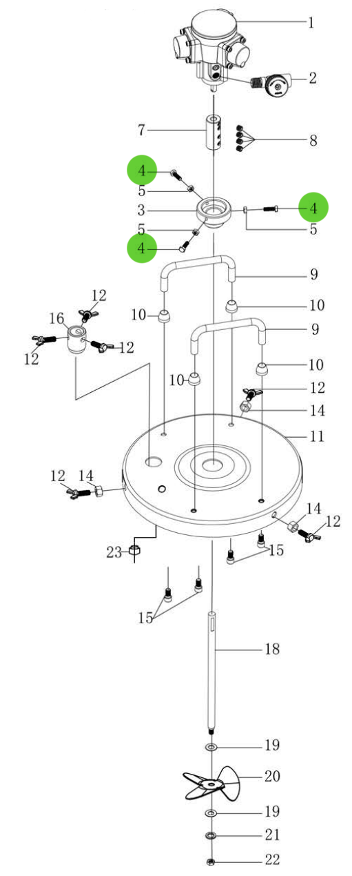 Total Finishing Air Motor Screw; For 5 Gallon Agitator