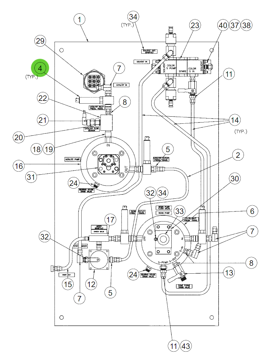 Ransburg 22-910 Pressure Transducer Assembly W/ Manifold & O-Ring