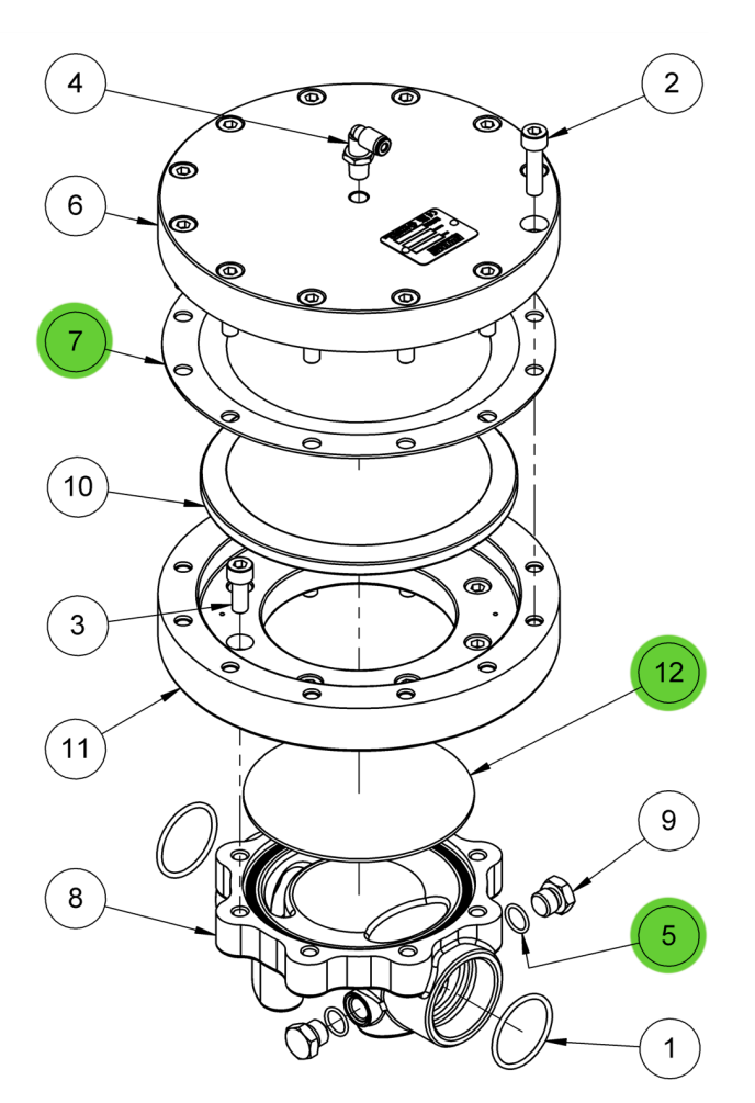 Binks 250603 Diaphragm Kit For Back Pressure Regulator Models 107755-X-X