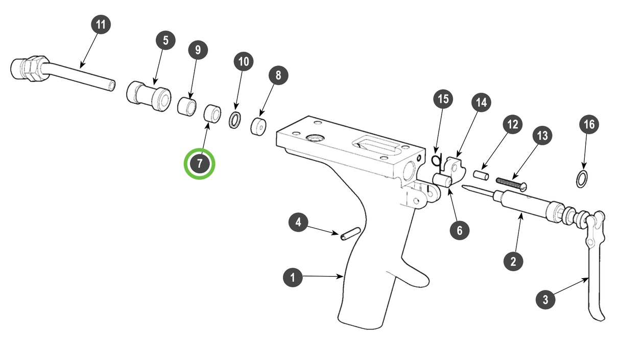 Funda para pistola de proceso Ransburg n.° 2