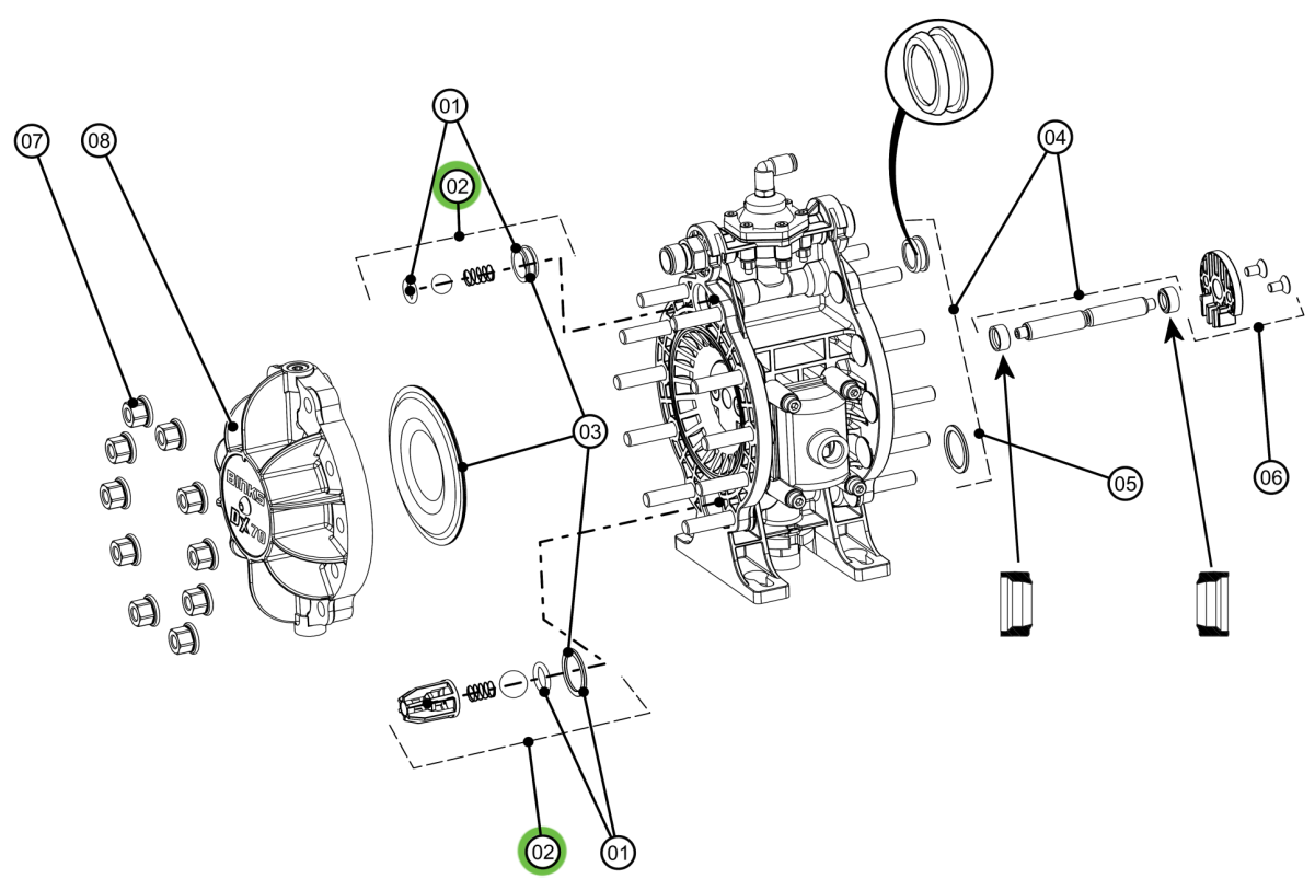 Kit de válvula de retención Binks DXK-2