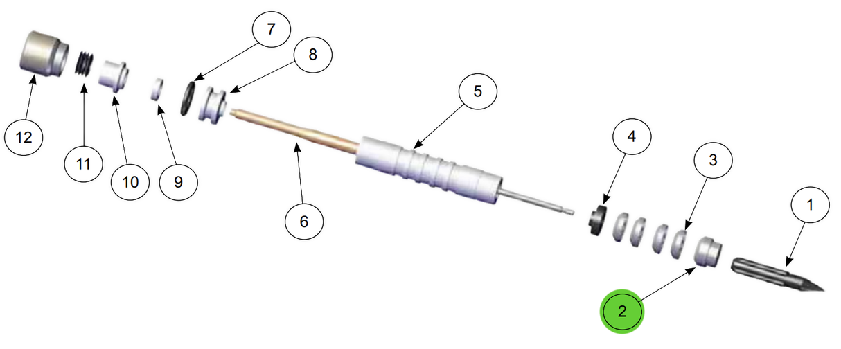 Adaptador macho para pistola electrostática Ransburg