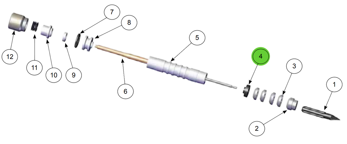 Adaptador hembra Chevron para pistola electrostática Ransburg Ransflec