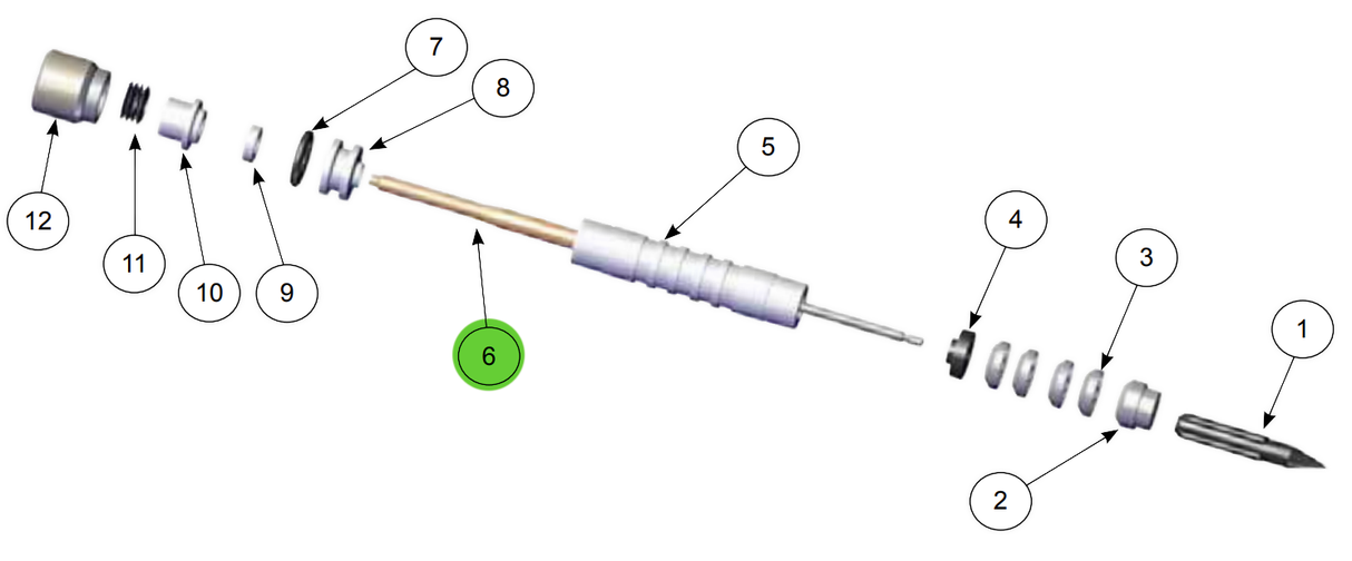 Conjunto de eje de aguja Ransburg Ransflex RX