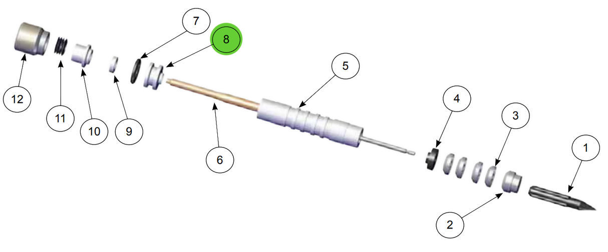 Retenedor de sello de aguja trasera Ransburg Ransflex RX