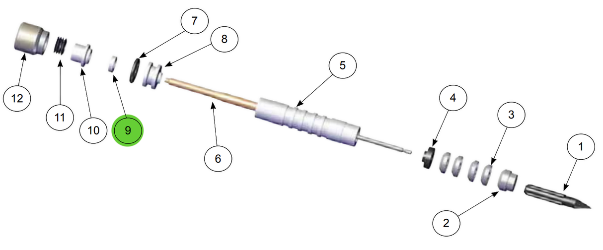 Sello de copa con resorte Ransburg Ransflex RX