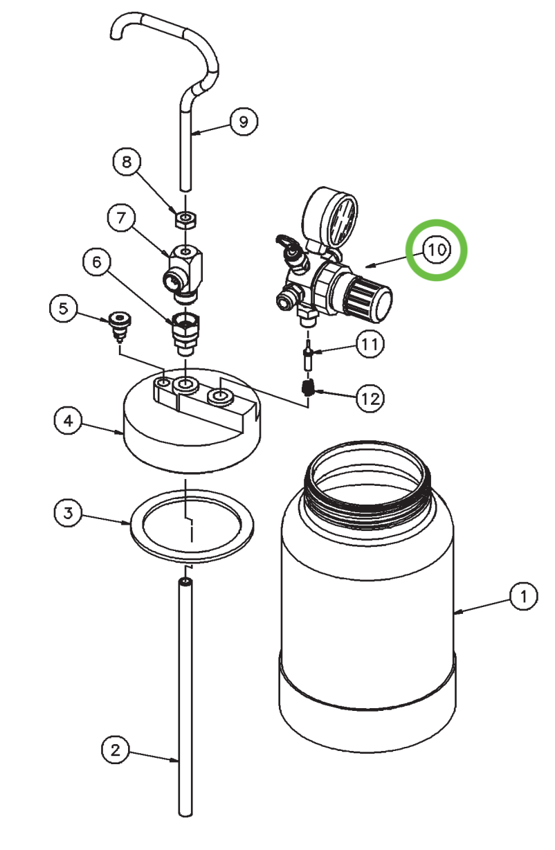 Conjunto de regulador de aire Binks 85-440
