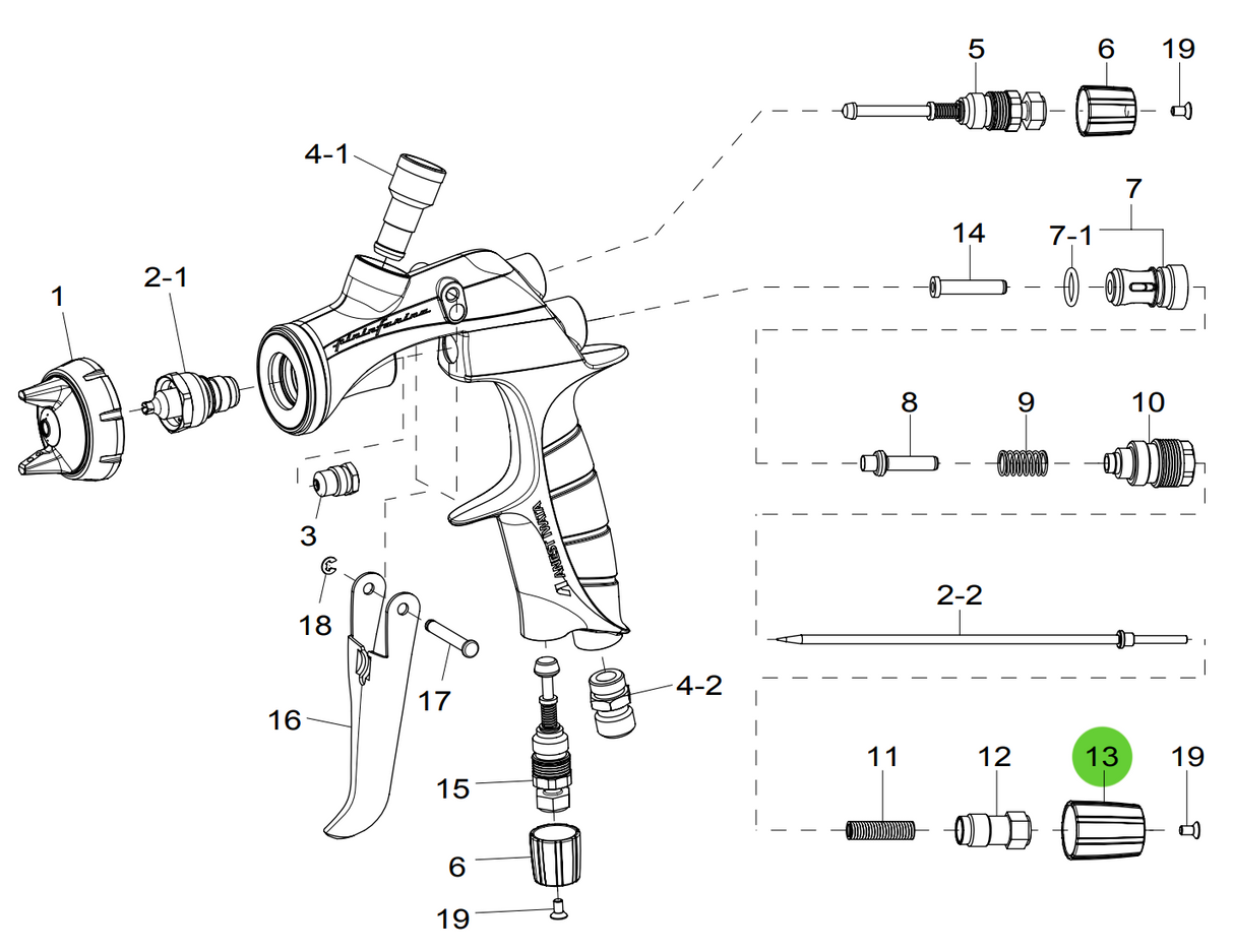 Anest Iwata 93512730 Fluid Adjust Knob LS400 Entech