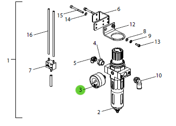 Wagner 9998677 Pressure Gauge 0-10 Bar (D40)