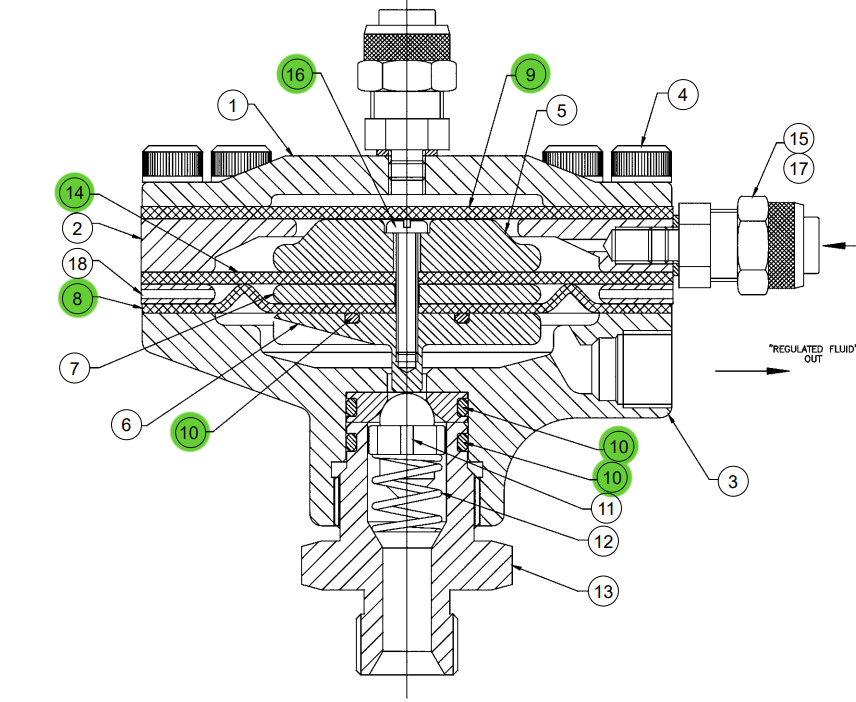 Kit de reconstrucción del regulador Ransburg 73913-00 DR-1