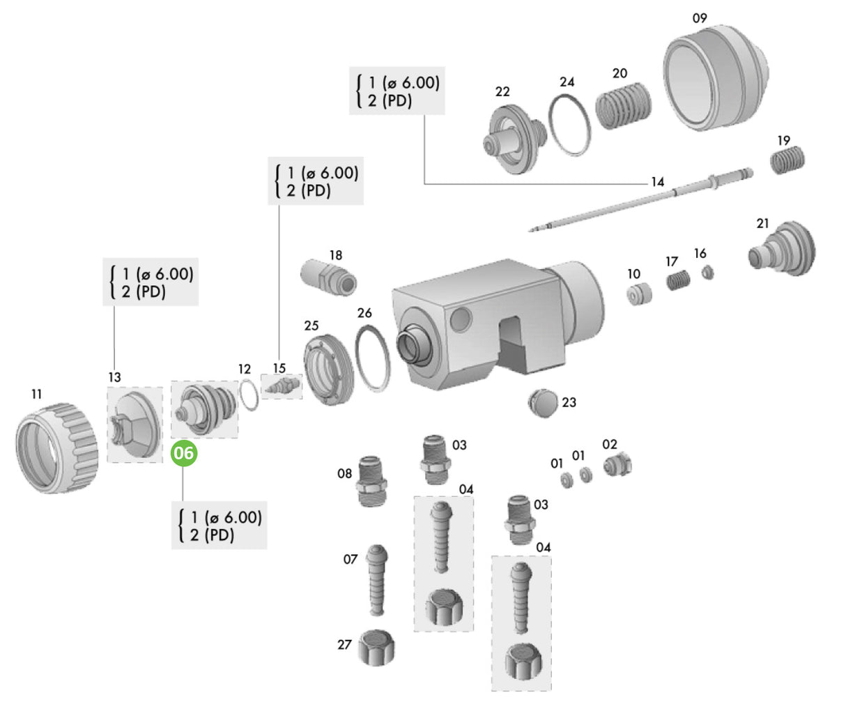 Sagola PT55011312 Nozzle: 6.00mm for Sagola V2 PD