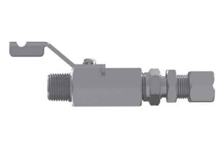 Hosco SSBV Series Ball Valve, Common Configurations, Male Tapered x Bulkhead Tube Fitting (Various Size Options)
