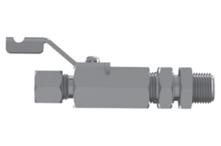 Hosco SSBV Series Ball Valve, Common Configurations, Tube Fitting X 3/8” Reverse Bulkhead (Various Size Options)