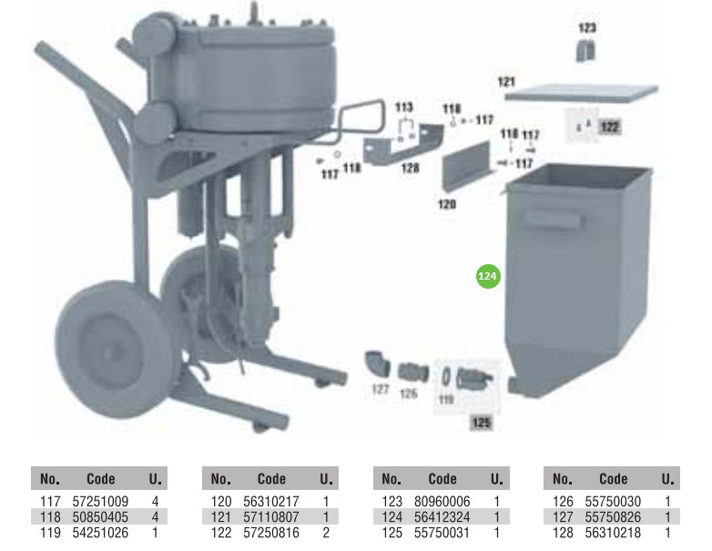 Sagola PT56412324 38L (10 US Gal) Hopper (Tank only)