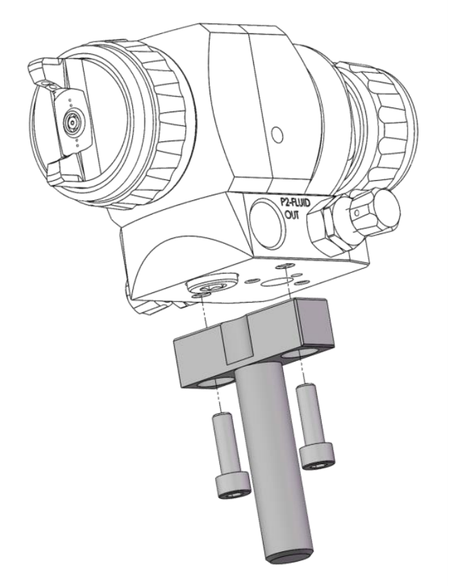Barra de montaje vertical y tornillos de la serie AG-360 de DeVilbiss