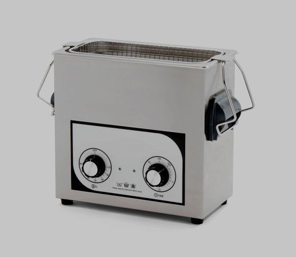1.5 gallon heated ultrasonic cleaning tank control panel view - Total Finishing Supplies