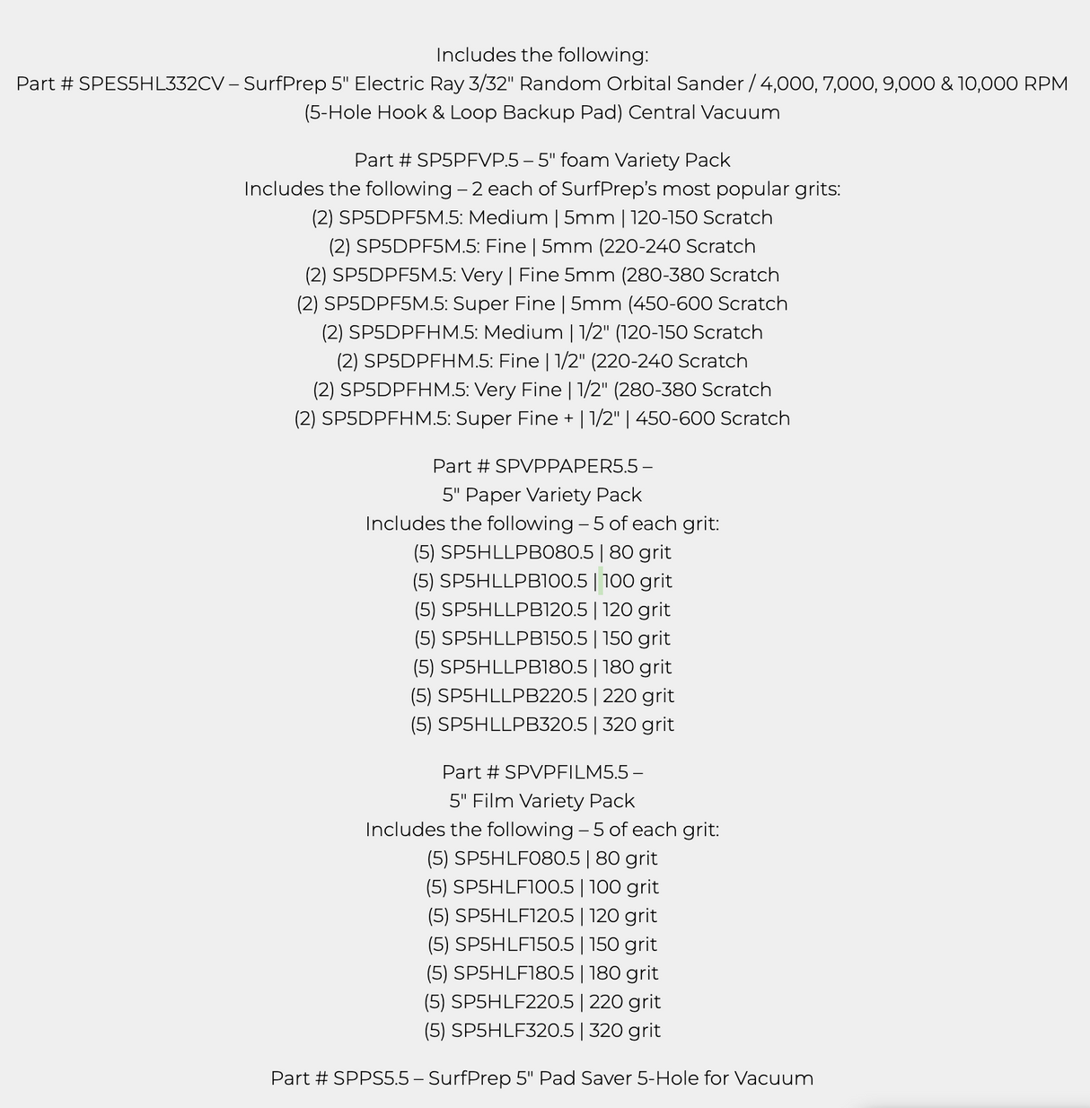 SurfPrep 5" Electric Ray Sanding System Kits