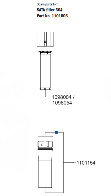 SATA Filter 500 Series Diaphragm Including Pressure Spring & Spindle - Total Finishing Supplies