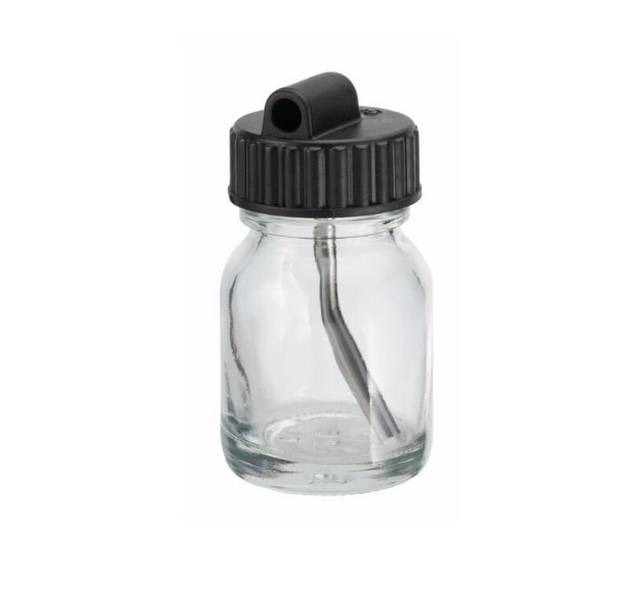 SATAgraph 2 15ml Glass Cup With Lid & Siphon Tube - Total Finishing Supplies