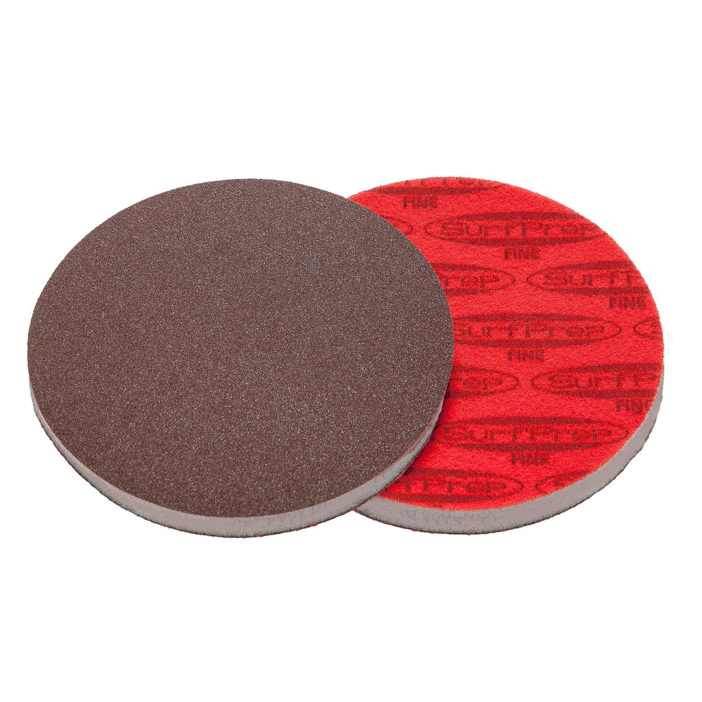 5 Surfprep Foam Discs - 10Mm Thick (Premium Red A/o) Non-Vacuum / Coarse (60-80 Scratch) Sanders