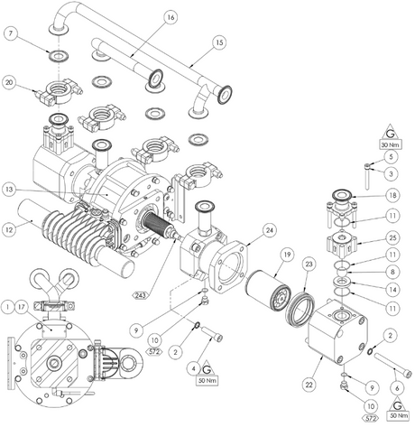 Binks Maple Pump Air Motor Assembly 1/8R-6mm Push In Elbow - Total Finishing Supplies