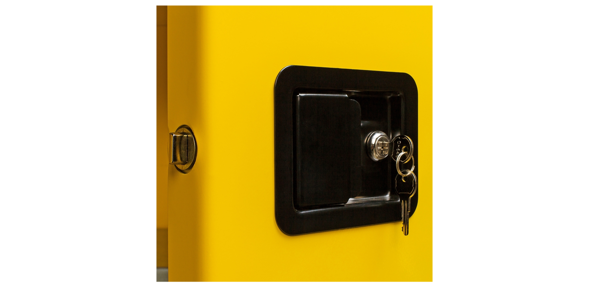 110 Gallon Vertical Drum Cabinet Manual Close 59 Width X 34 Depth 65 Height Flammable Storage