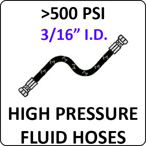 3/16" I.D. High Pressure Fluid Hoses