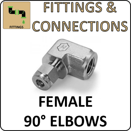 Hosco Fittings and Connections - 316 Stainless Steel Compression & Instrumentation Fittings - Female 90° Elbows