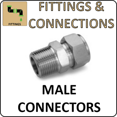 Hosco Fittings and Connections - 316 Stainless Steel Compression & Instrumentation Fittings - Male Connectors