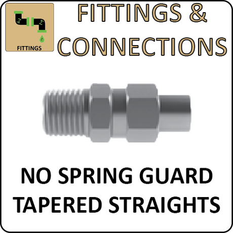 Hosco Fittings and Connections - Hose and Tubing - No Spring Guard Tapered Straights