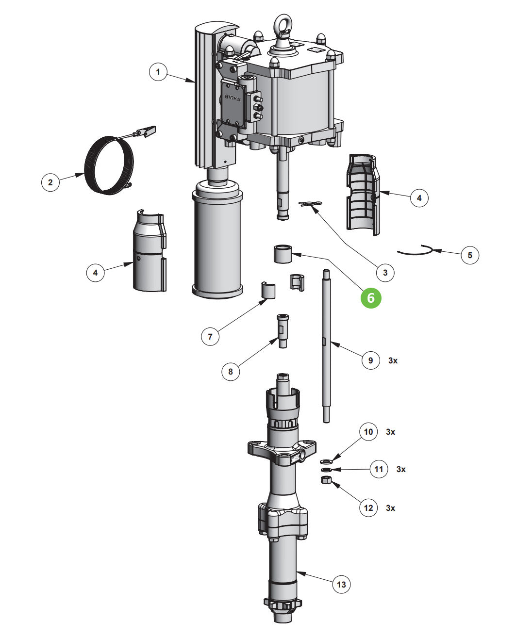 Binks 0115-010448 Split Collar Retainer