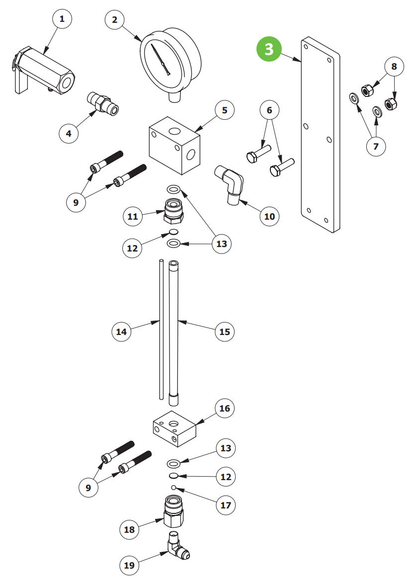 Binks 101-9471 Flow Meter Back Plate
