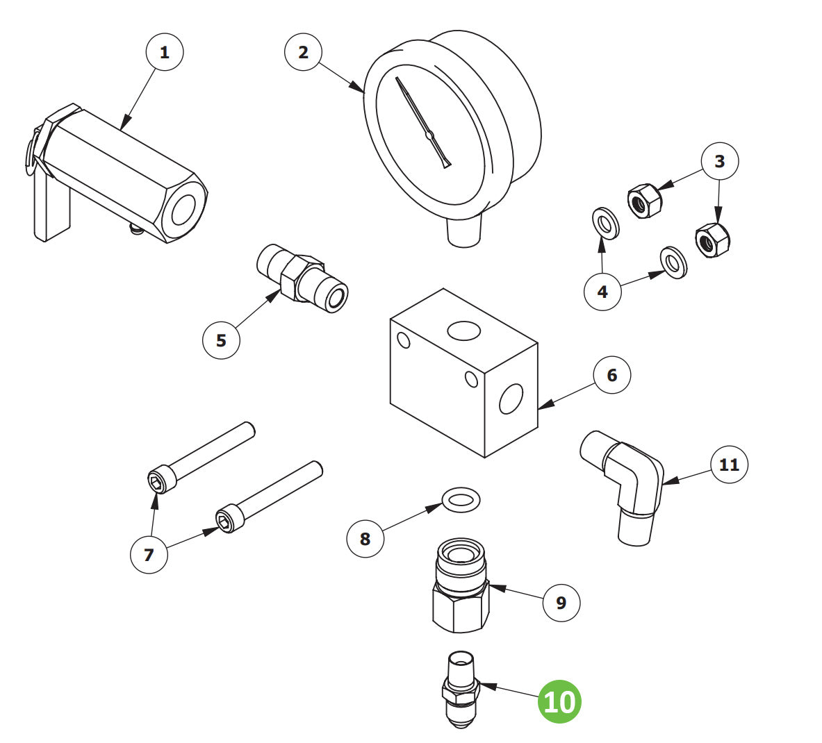 Binks 107-1449 DM Nipple, 1/8" NPT X JIC #4