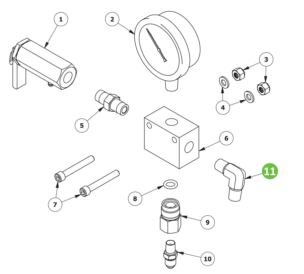 Binks 107-1640 Male Elbow, 1/4" NPT X JIC #4