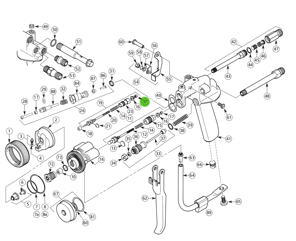 Binks 52-487 Locknut; Gel Coat Gun