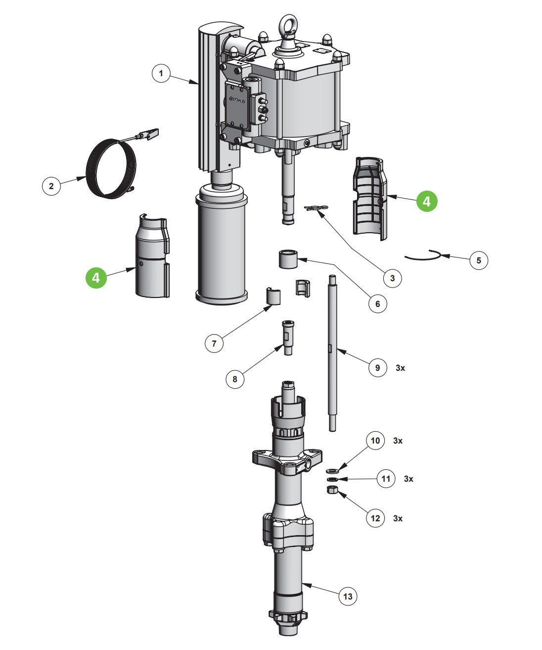 Binks 193546 Pump Guard w/Pins